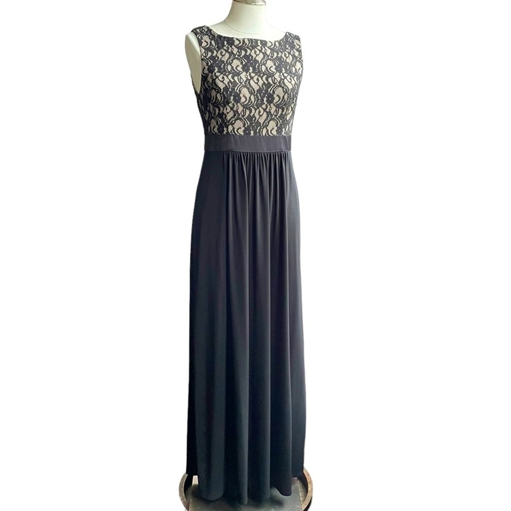 Eliza J Women's Black Lace Top Maxi Dress Elegant Sleeveless‎ Formal Gown